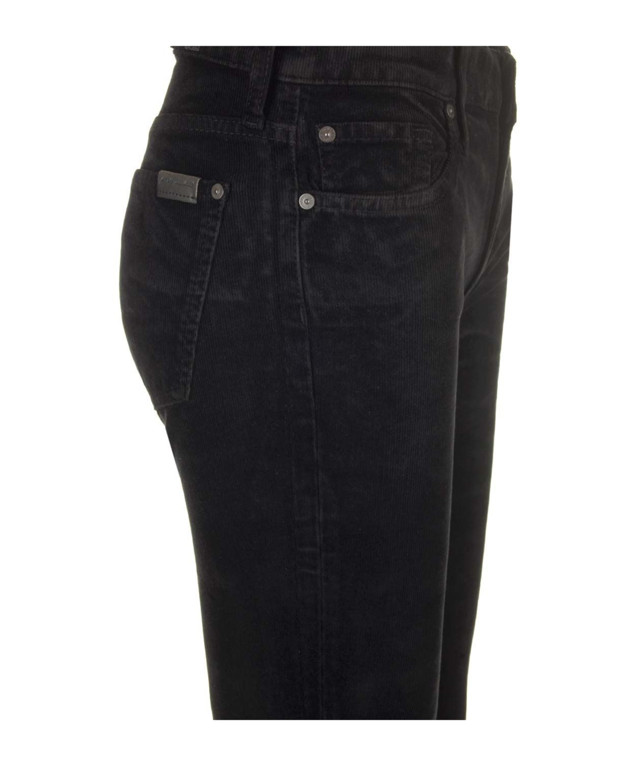 7 For All Mankind Corduroy Trousers Jeans Black In Black