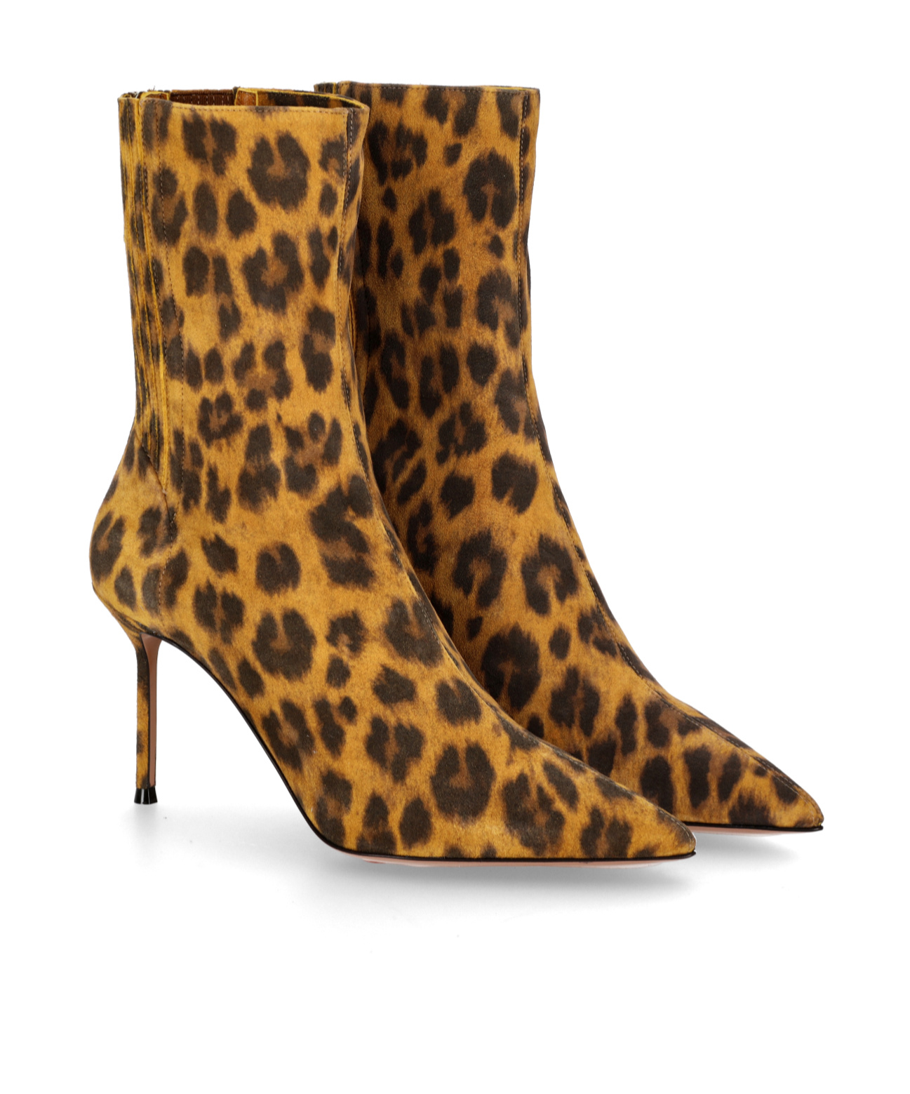 Aquazzura Montmartre 50 Leopard-print Suede Ankle Boots In Brown