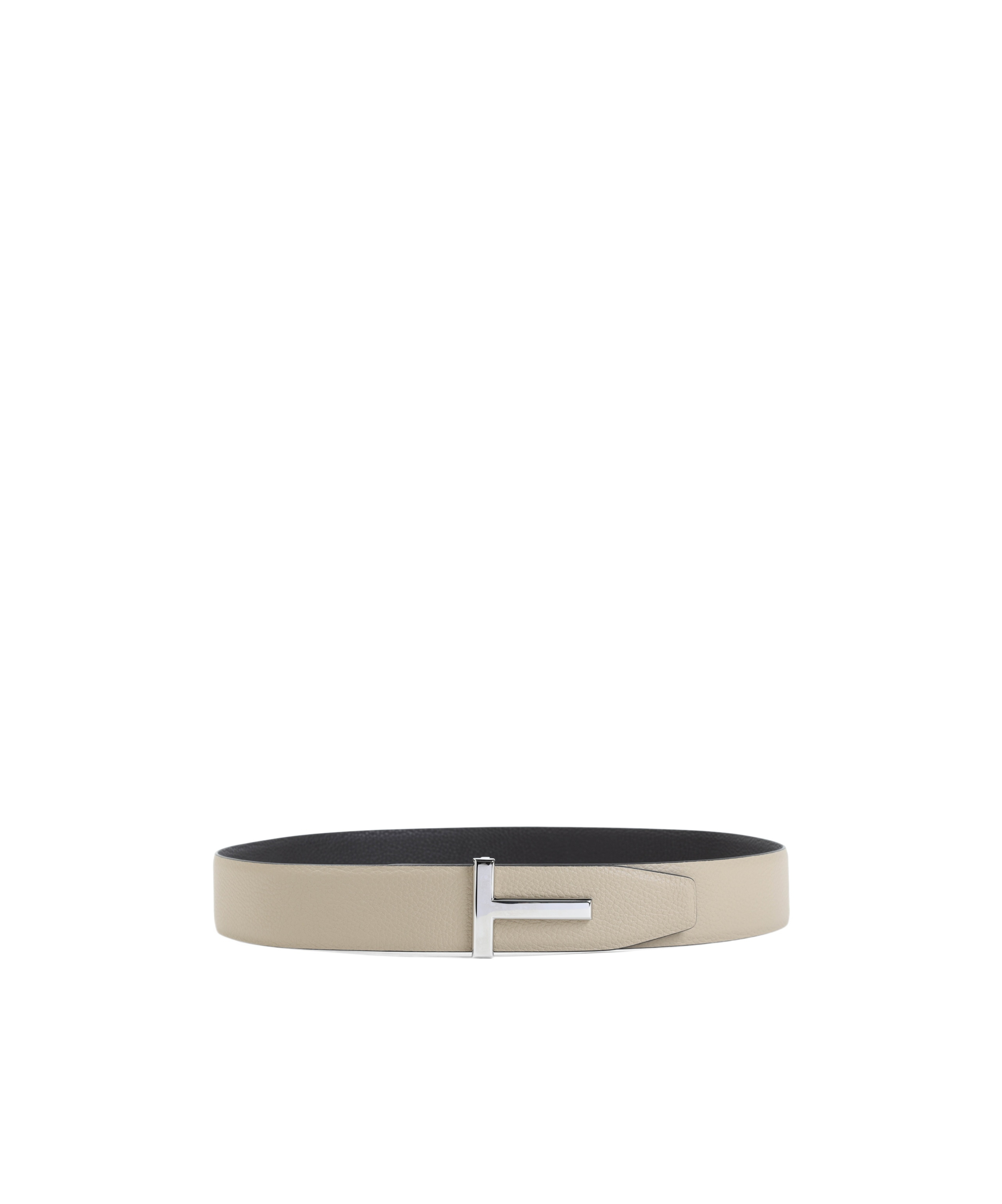 Tom Ford T-logo Leather Belt In Nude
