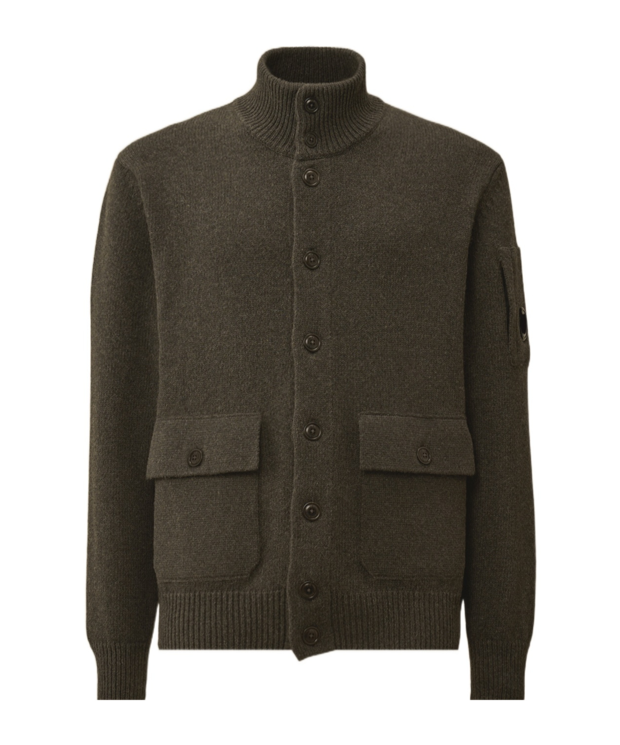 C.p. Company High-neck Pocket Cardigan In Green