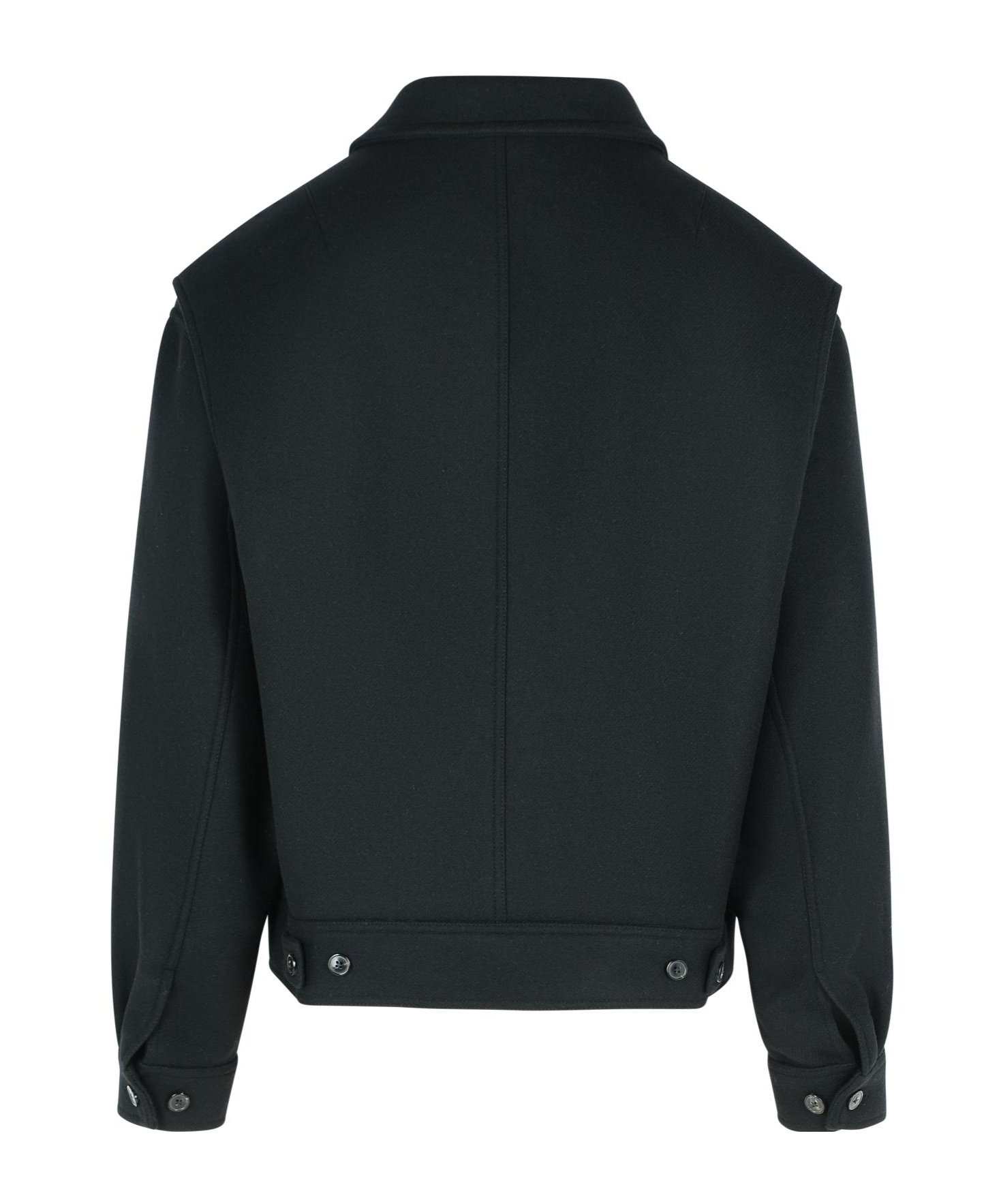 Dries Van Noten 'veperny' Black Wool Blend Jacket In Blue