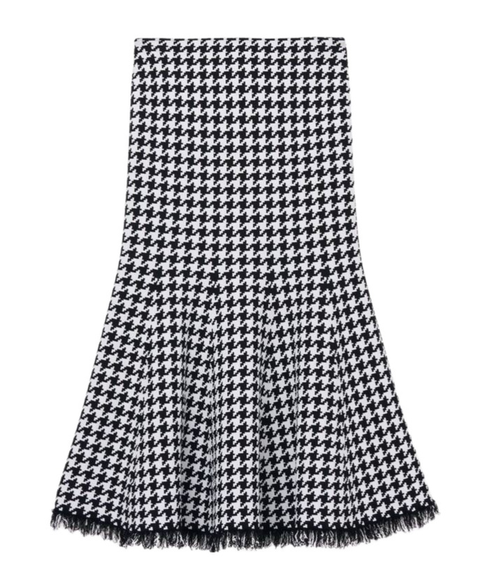 ALEXANDER MCQUEEN HOUNDSTOOTH MIDI SKIRT