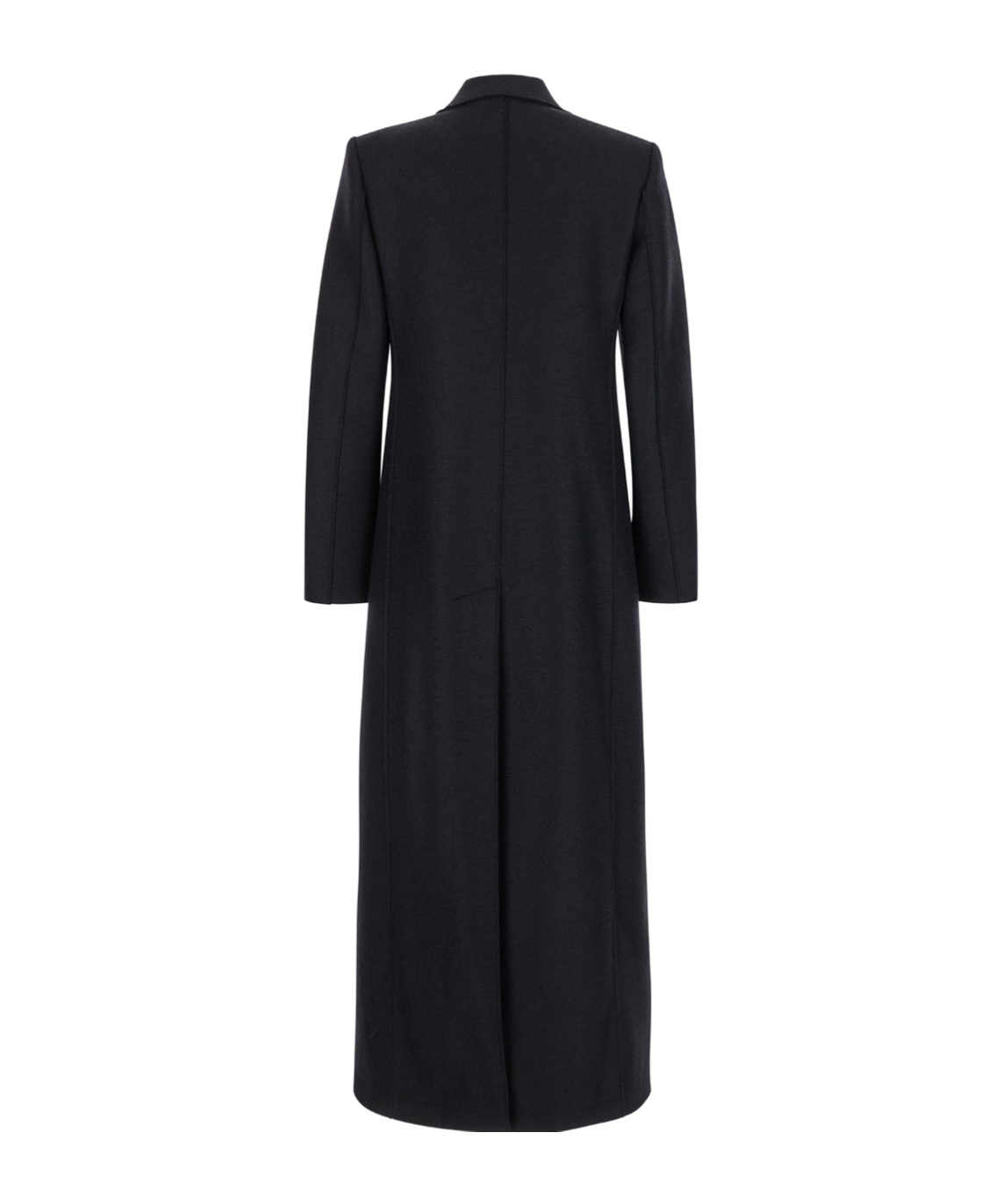 Harris Wharf London Black Double-breasted Long Coat With Peak Revers In Wool Woman In Black