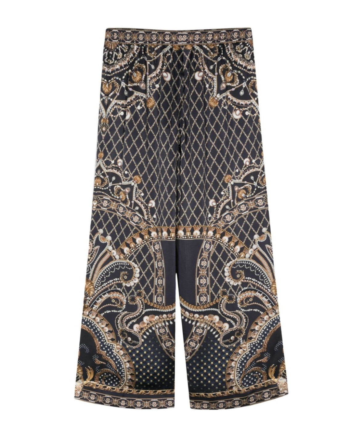 Camilla Elastic Waist Casual Pants In Black