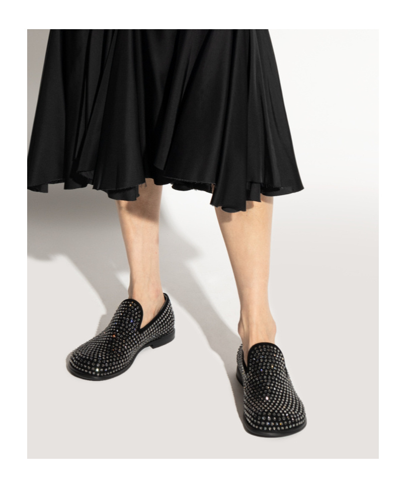 Jw Anderson Crystal-embellished Loafers In Black