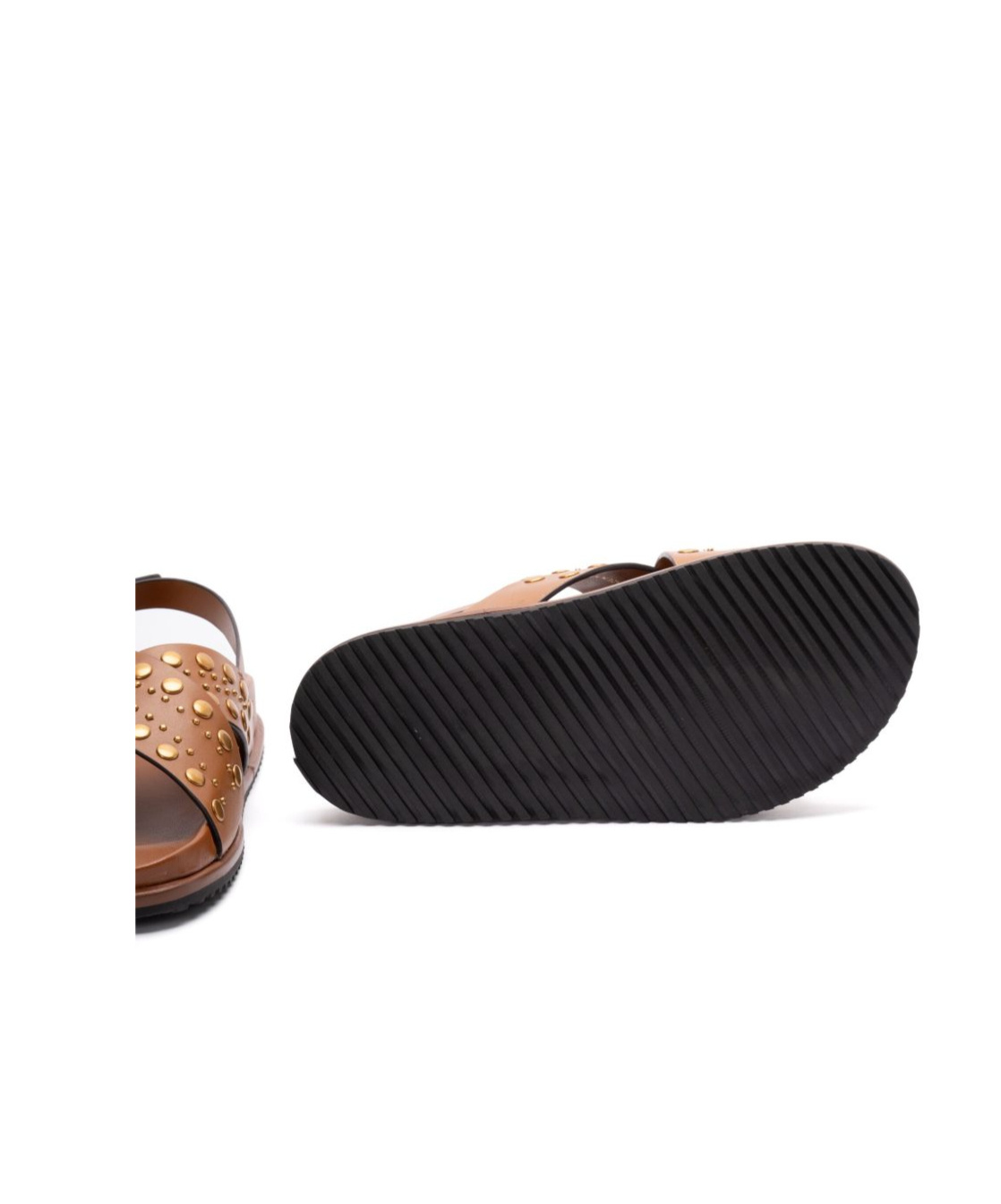 Twinset Buckle-fastening Slingback Sandals With Stud Embellishments In Brown
