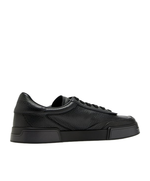 Dolce & Gabbana Gray Calfskin Portofino Yacht Sneakers In Black