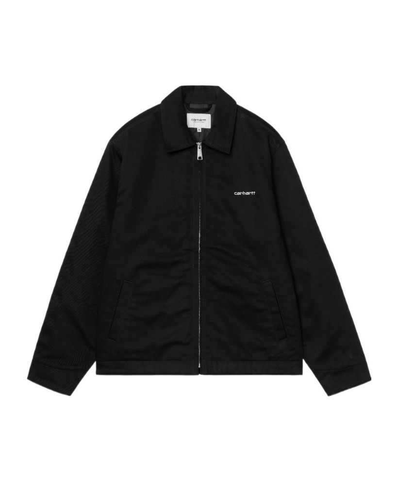 Carhartt Wip Logo Embroidered Zip-up Jacket In Black