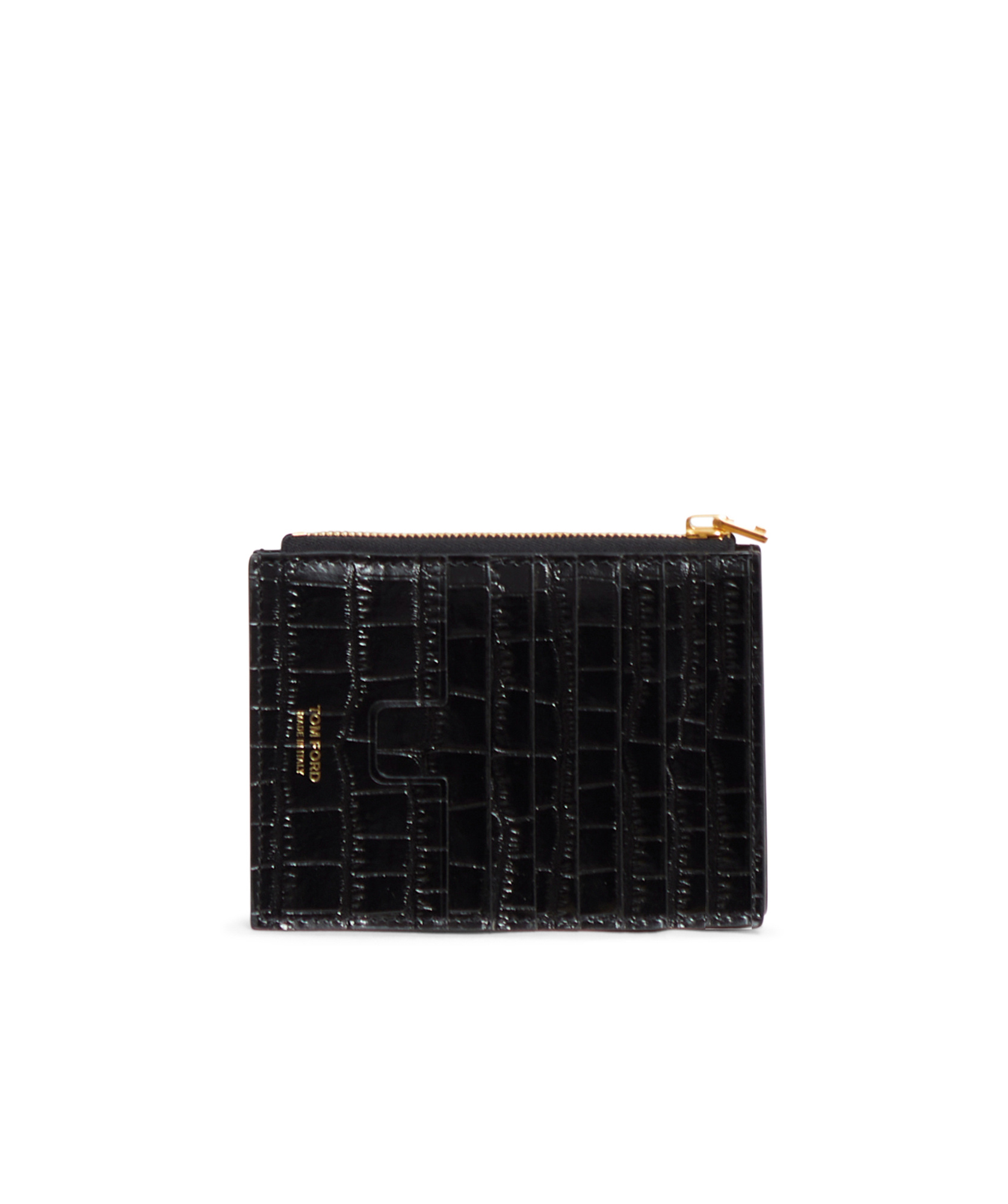 Tom Ford Embossed Whitney Zipped Card Holder In Black
