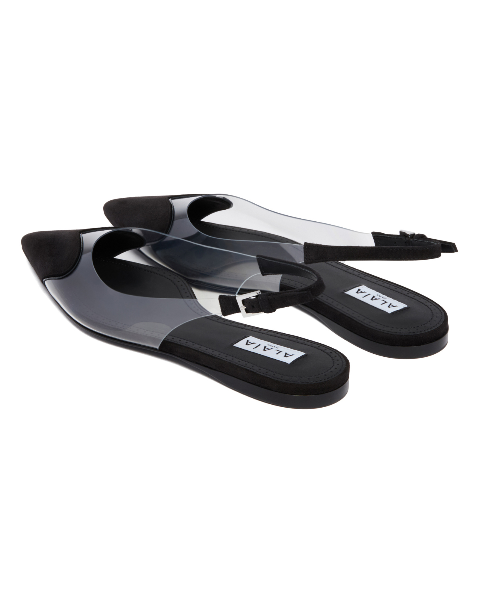 Alaïa Slingback Pointed-toe Ballet Flats In Black