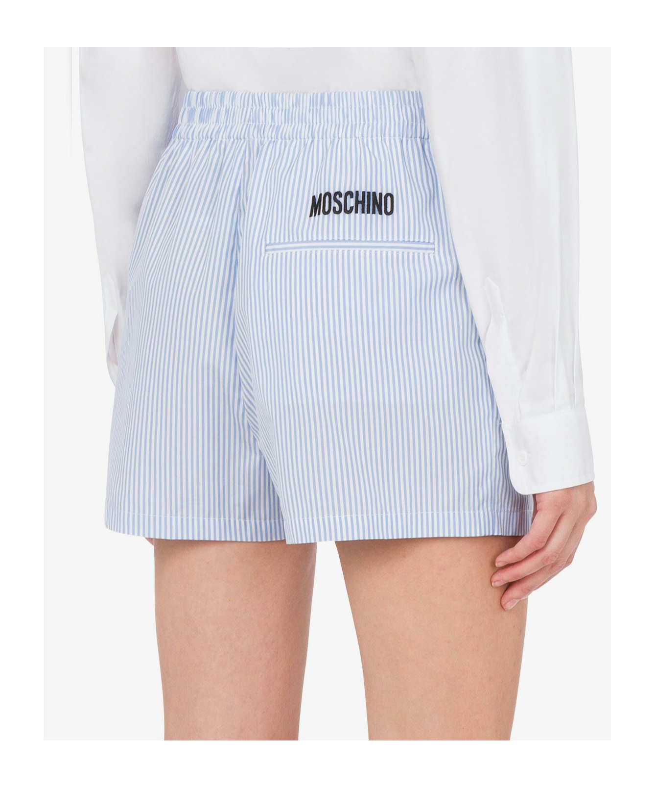Moschino Striped Shorts In Blue