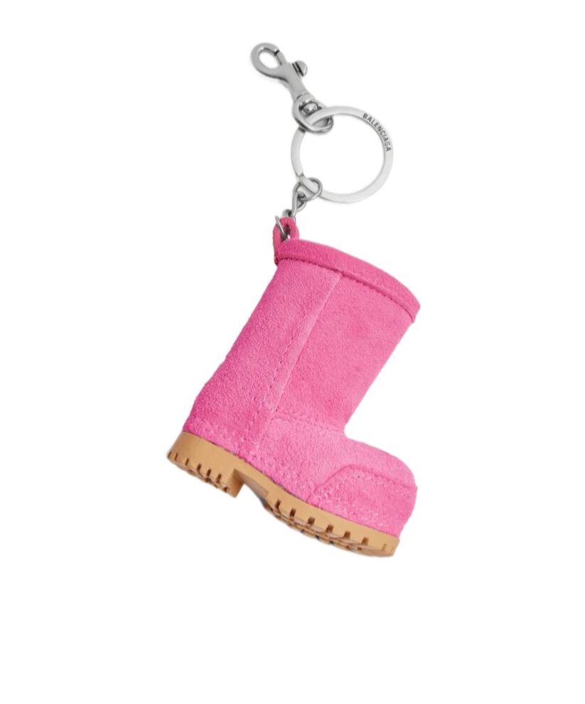 Balenciaga Women's Charm/keychain Mini Alaska Boot In Pink