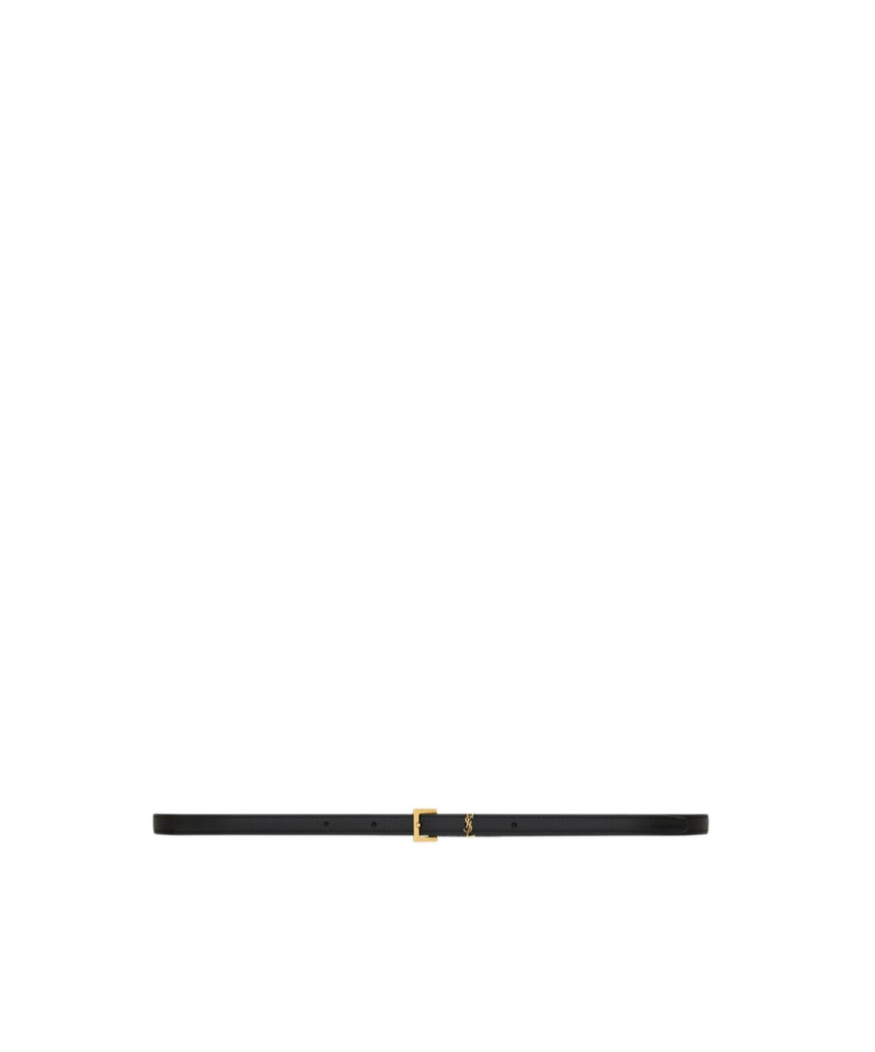 Saint Laurent Cassandre Leather Belt In Black