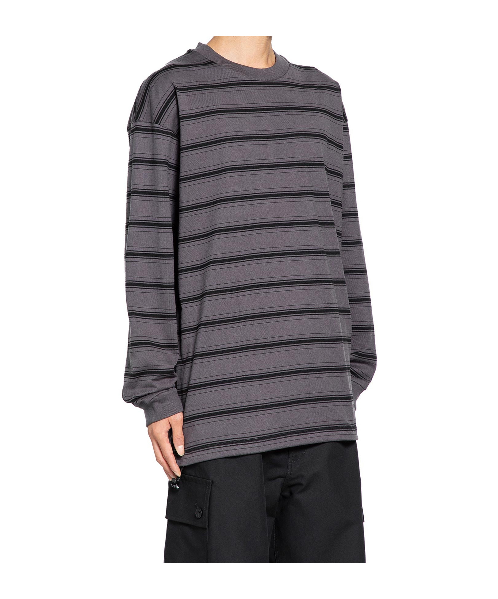 Comme Des Garçons Crew Neck Sweatshirt With Adjustable Hem In Gray
