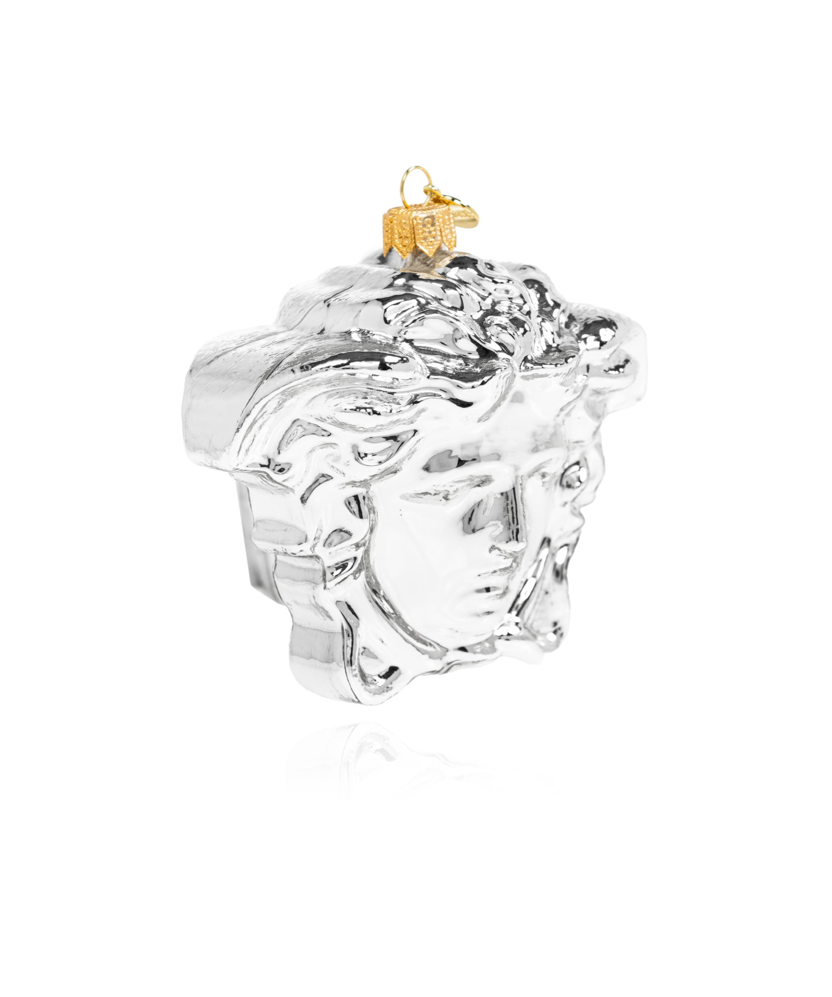 Versace Home Silver Christmas Tree Ball In White