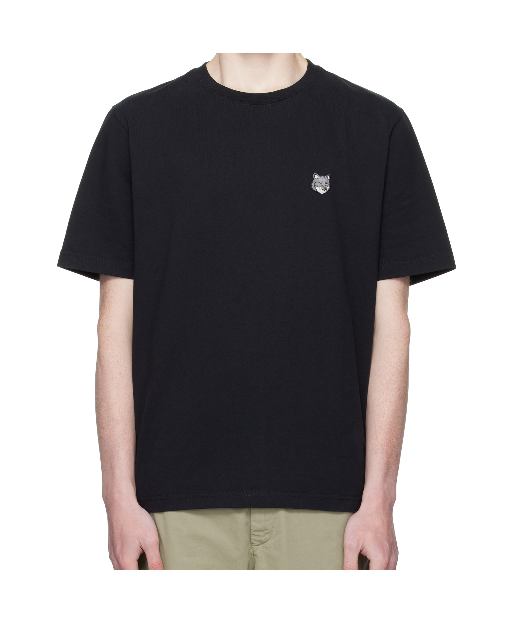 Maison Kitsuné Black Bold Fox Head Patch Oversize T-shirt In Black