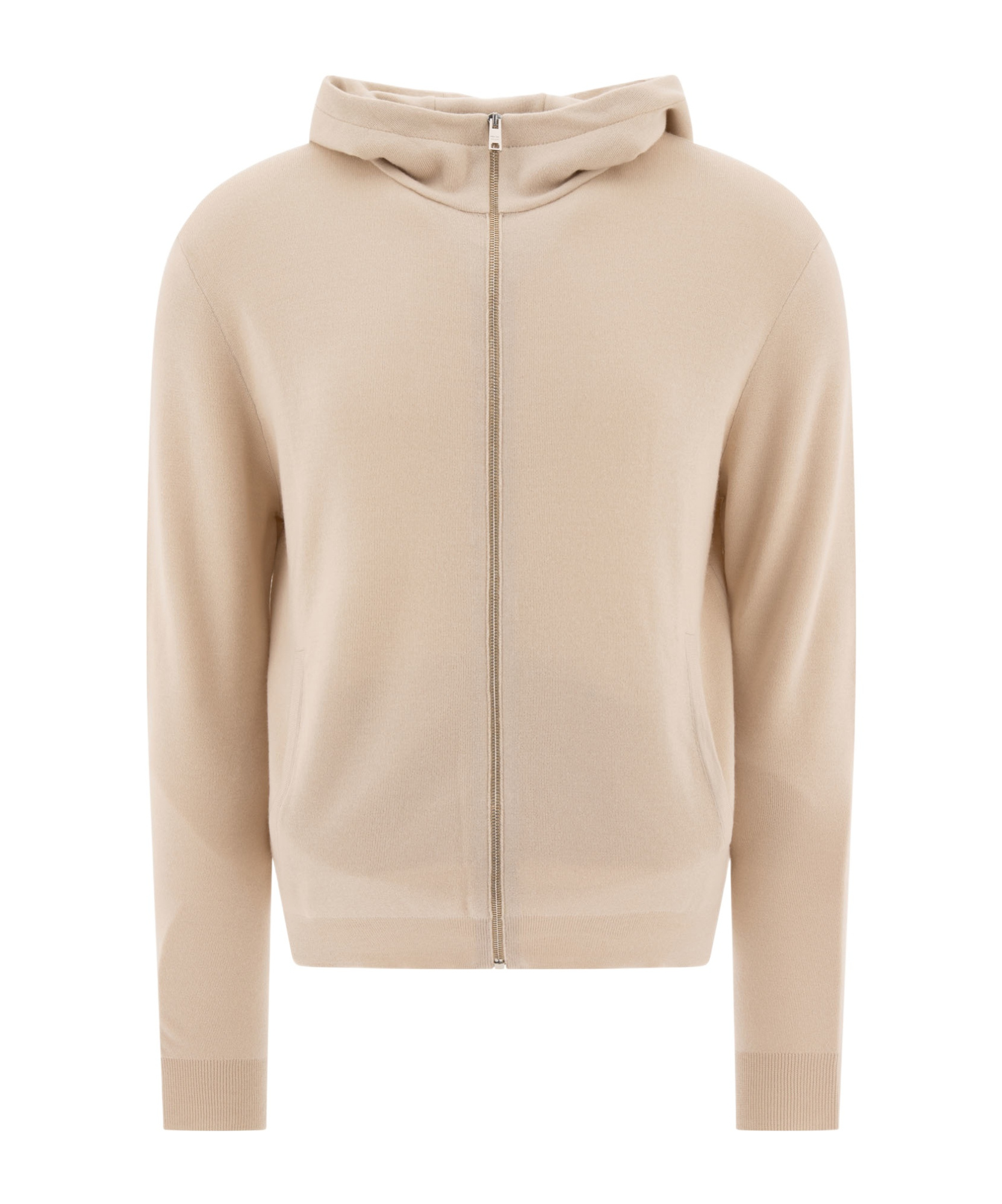 Prada Long-sleeved Hooded Hoodie In Nude