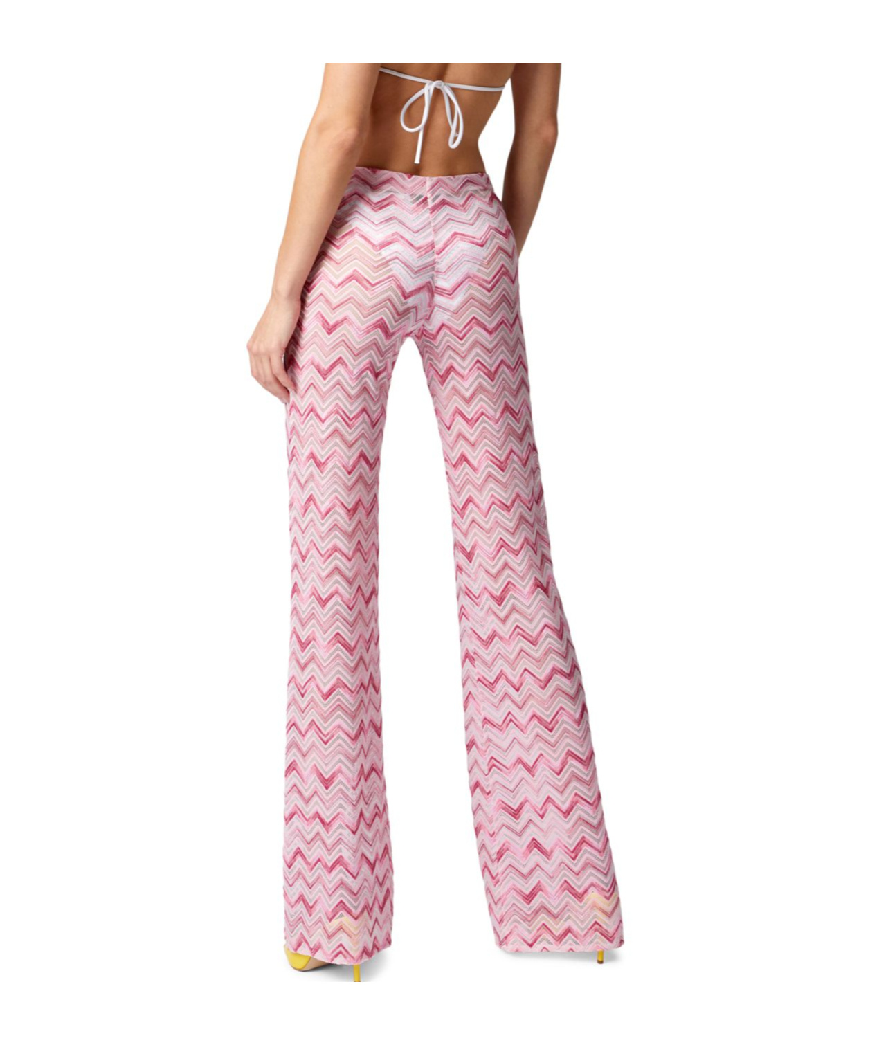 Shop Missoni Herringbone Pattern Track Pants In Pink