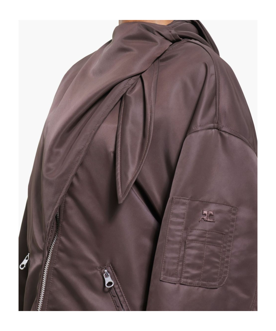 Courrèges Heritage Tailored Crepe-texture Midi Skirt In Brown