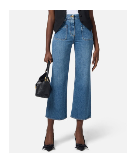 Elisabetta Franchi Palazzo Jeans In Blue