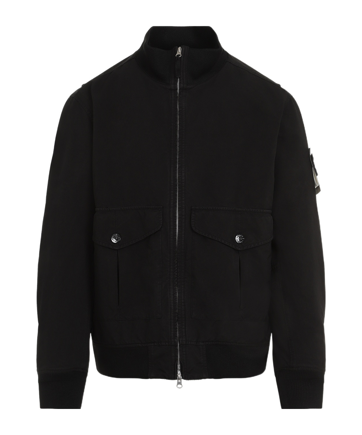 Stone Island Pilot Jacket With Stand-neck Collar In Black