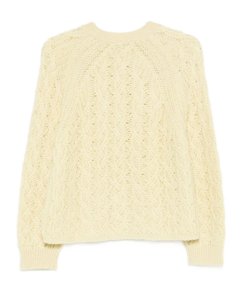 Antonelli Openwork Knitted Sweater In Neutral
