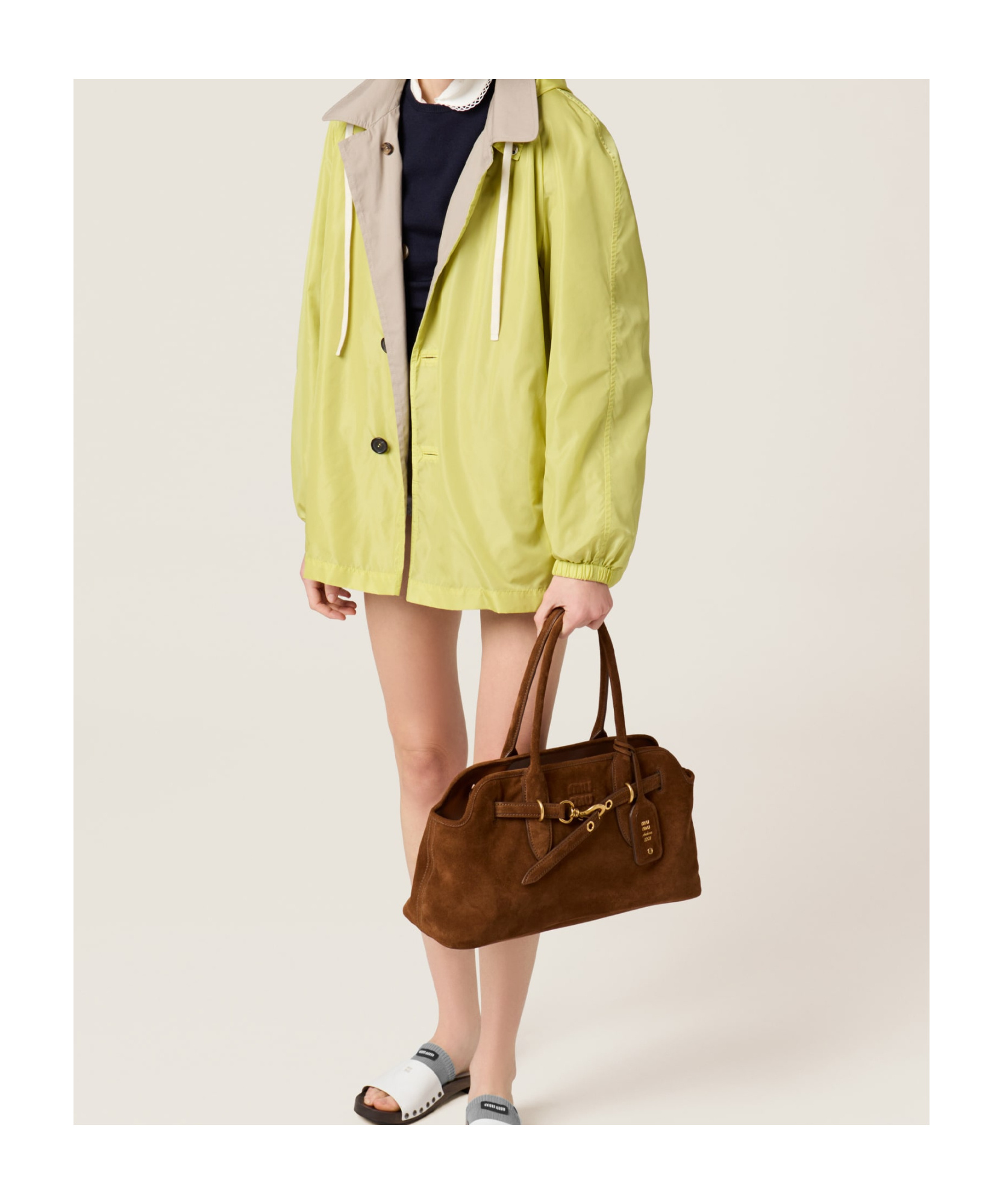 Miu Miu Suede Aventure Top-handle Bag In Oak