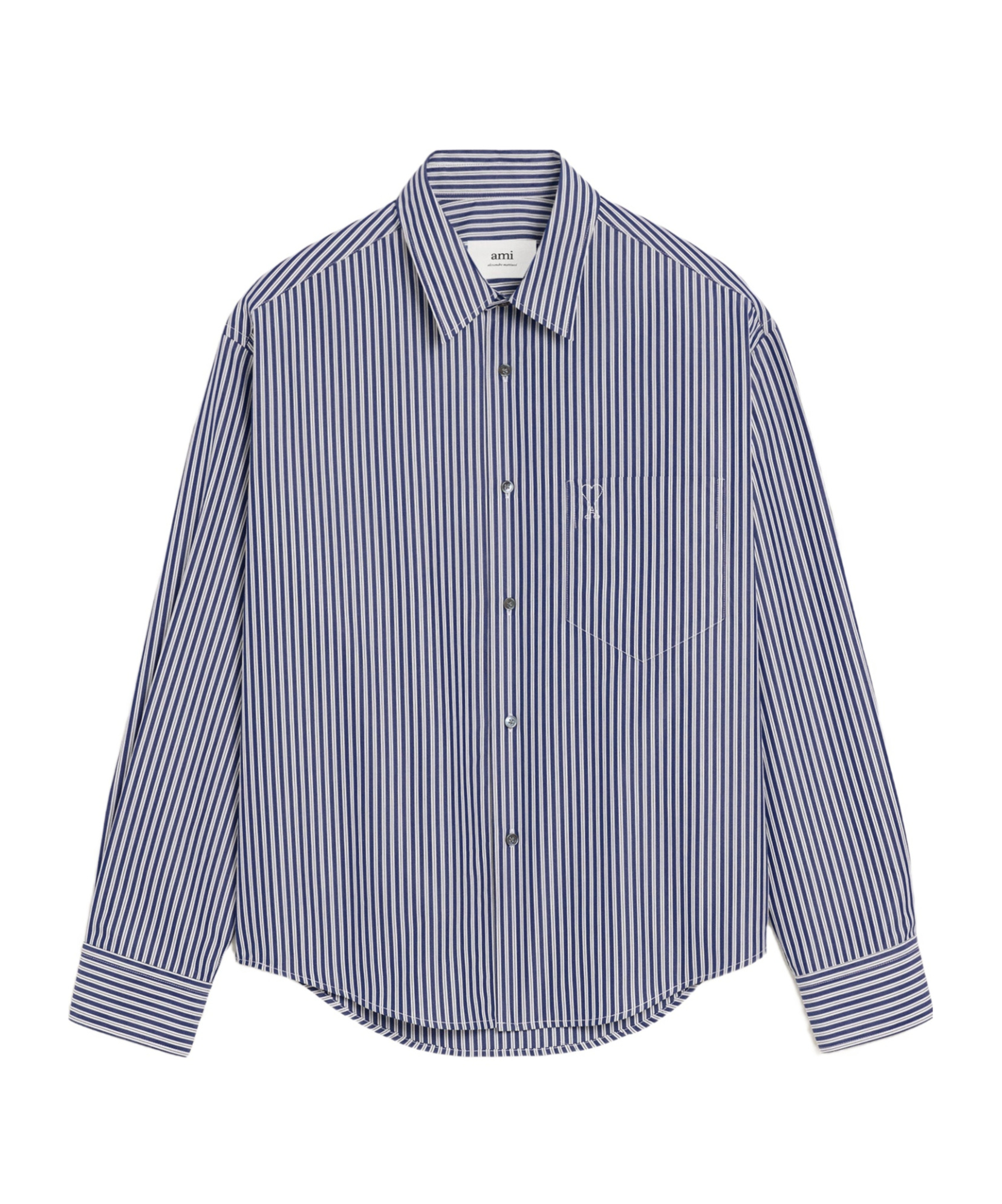 Ami Alexandre Mattiussi Striped Shirt In Gray