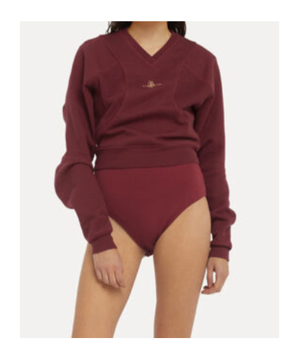 Vivienne Westwood Orb-embroidered V-neck Sweater In Burgundy
