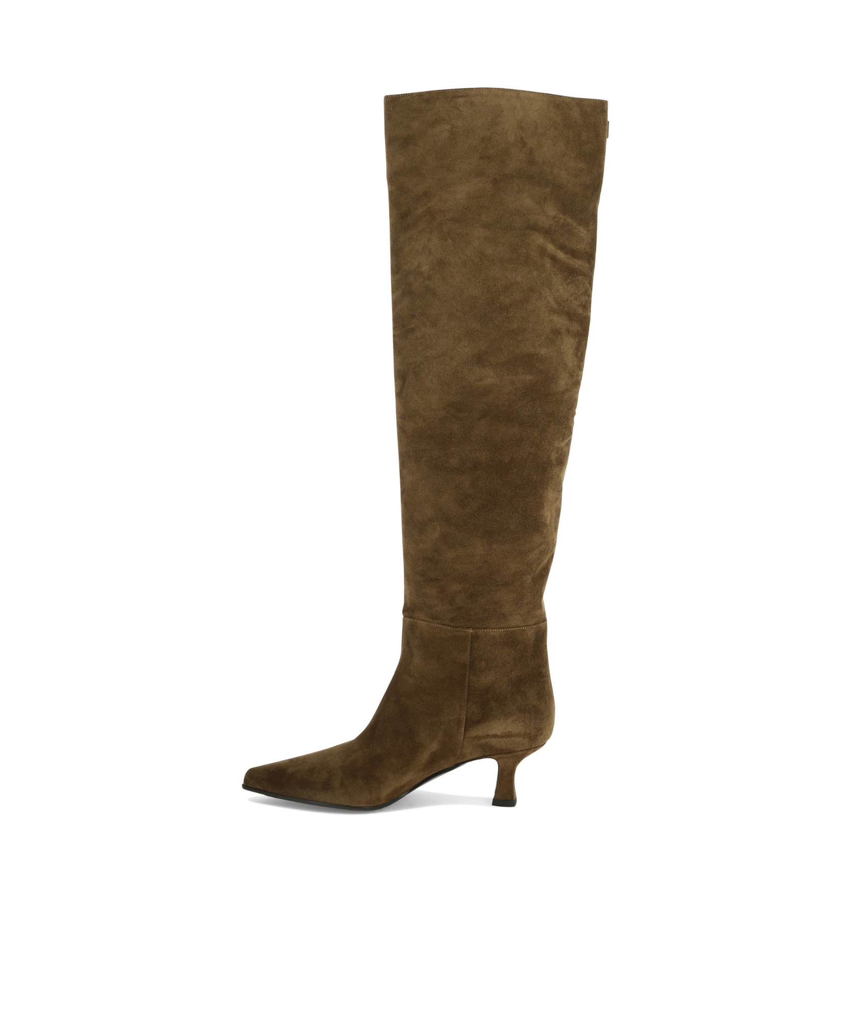 3juin Pointed Toe Suede Knee-high Boots In Green