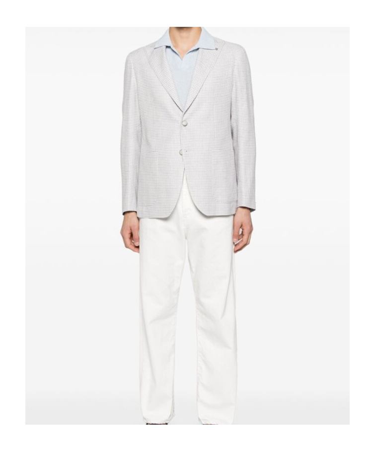 Tagliatore Long-sleeved Suit Coat In White