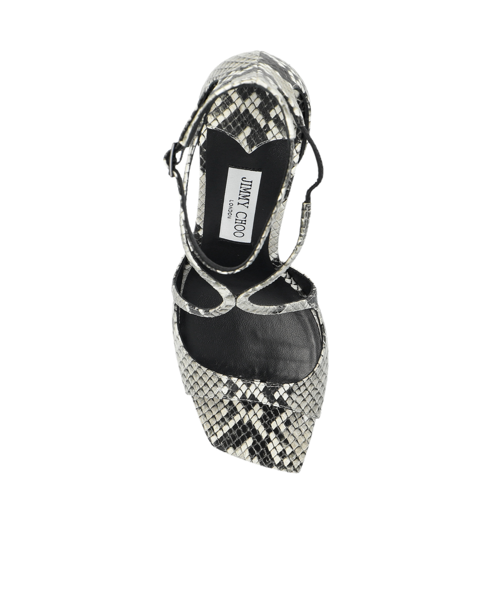 Jimmy Choo Azia 95 Sandals In Python Print Leather In Gray