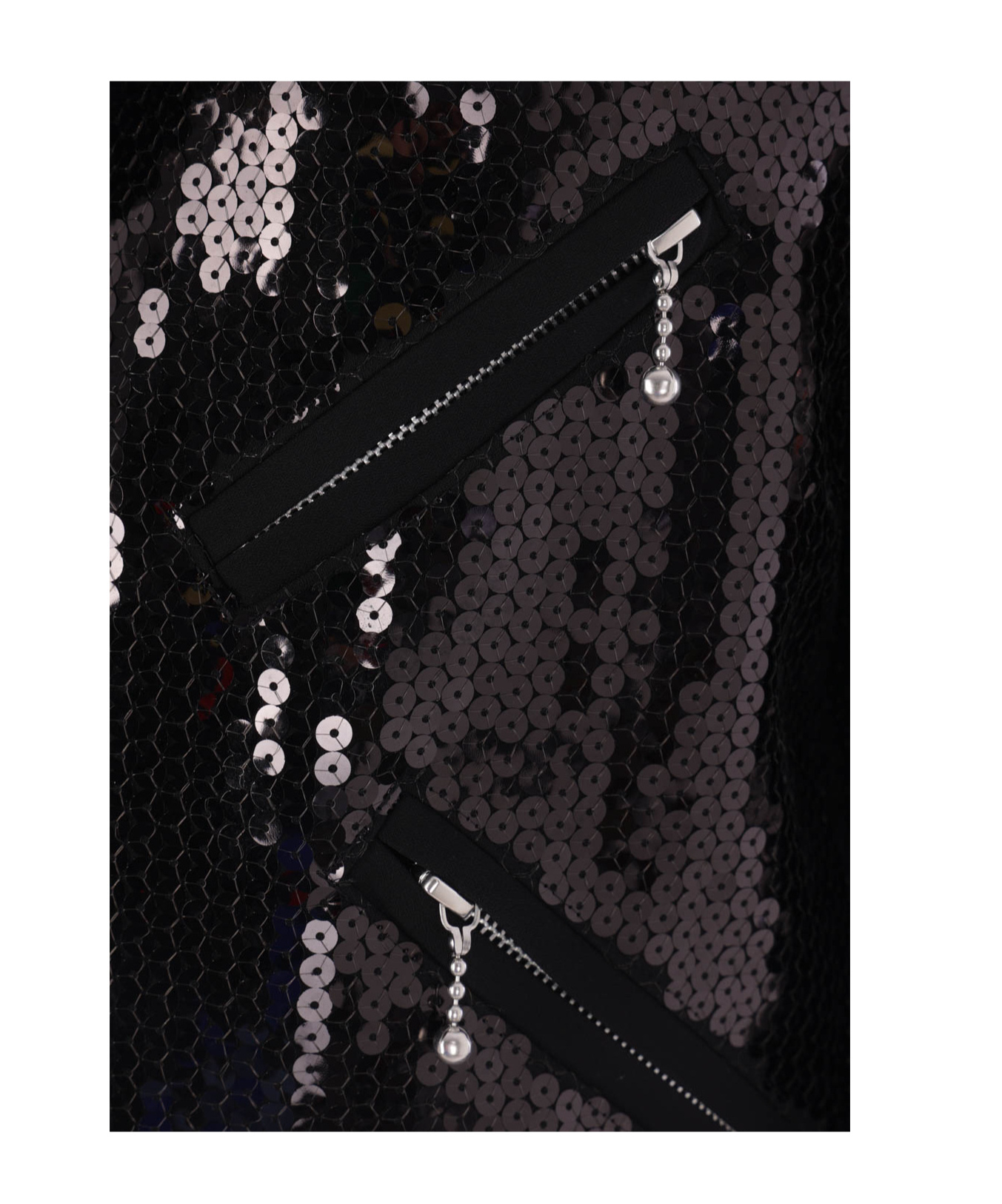 Junya Watanabe Waist Belted Lapels Sequin Silver Zipper