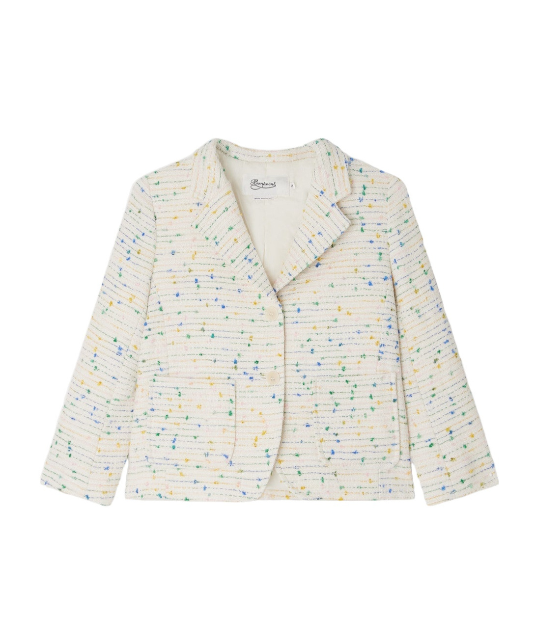 Bonpoint Tomas Tweed Blazer In White