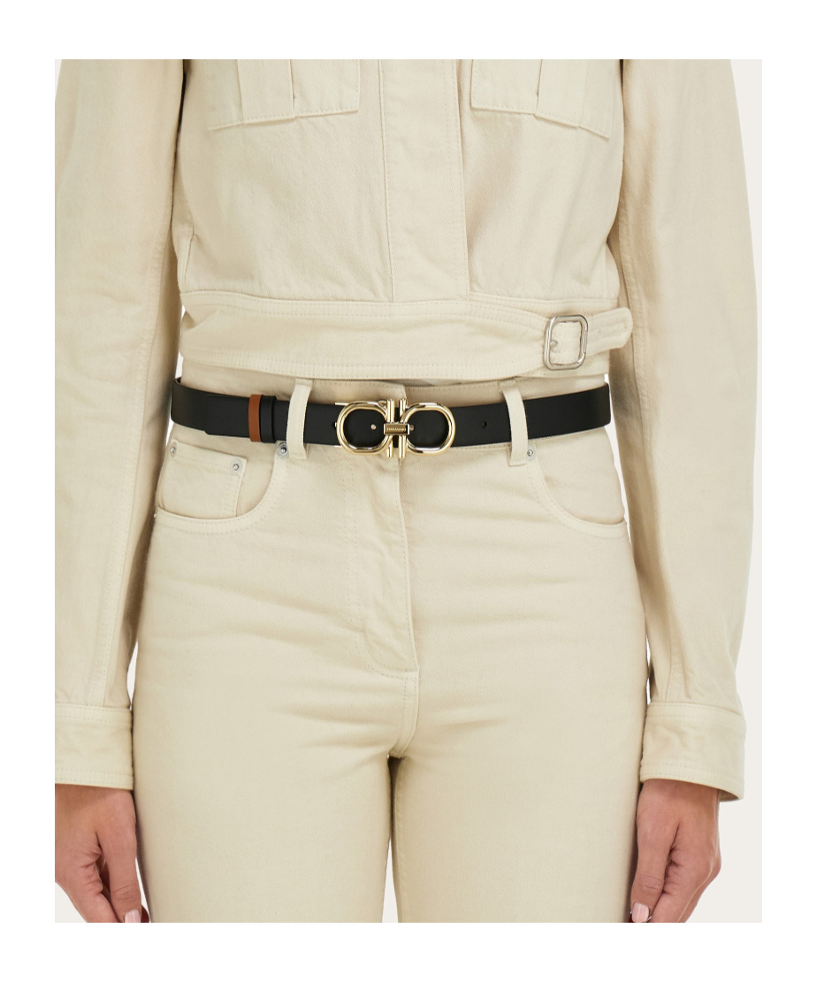 Ferragamo Reversible And Adjustable Gancini Belt In Multi