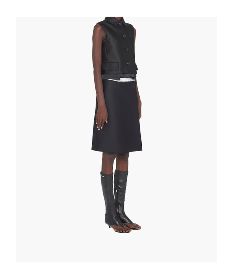 Miu Miu Radzimir Logo Embroidered Pencil Skirt In Black