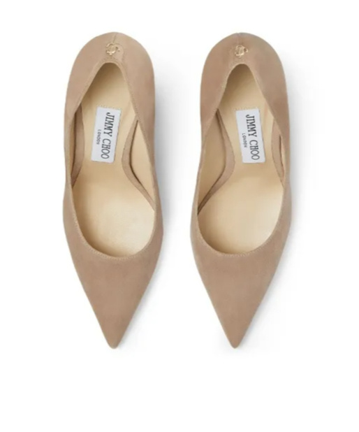 Jimmy Choo Logo High Heels In Nude