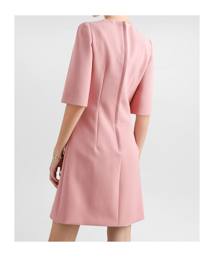 Dolce & Gabbana Wool Mini Dress In Pink