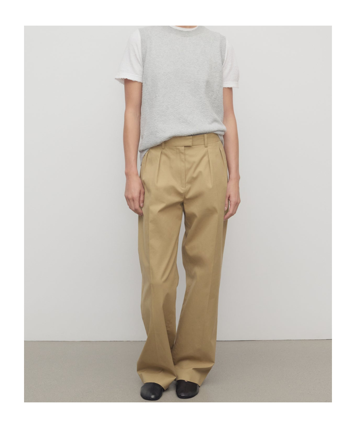 The Row Alfidis Cotton And Cashmere Trousers