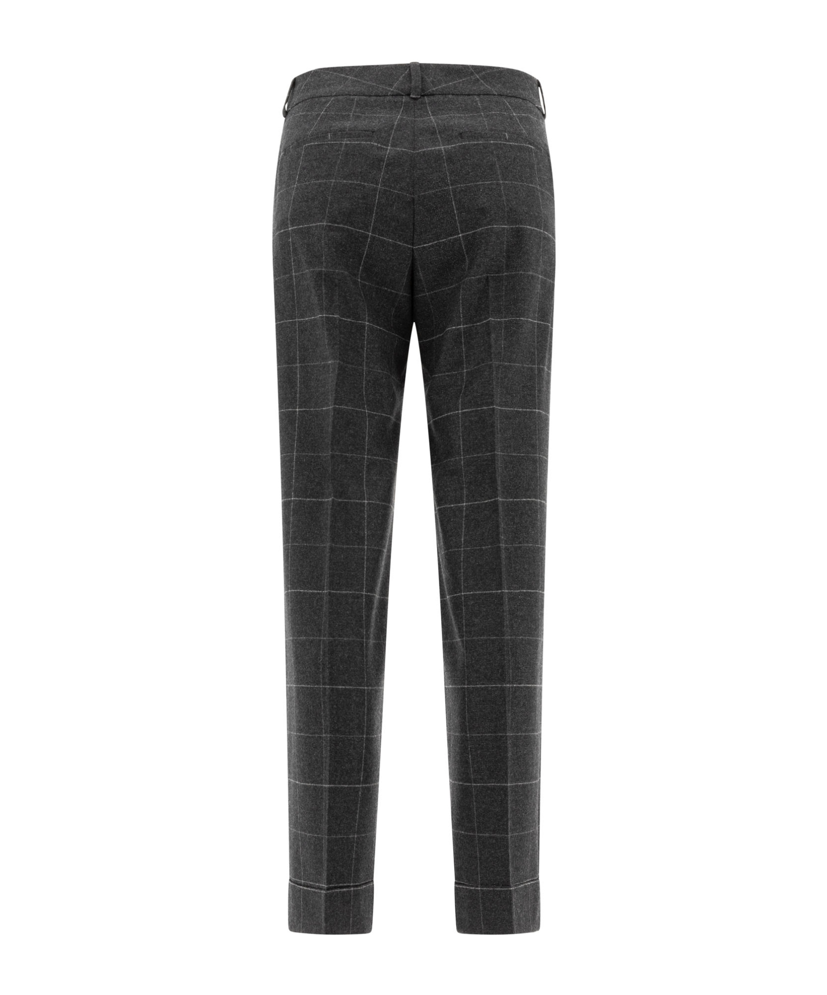 Peserico Check Pattern Wool And Cashmere Trousers In Black
