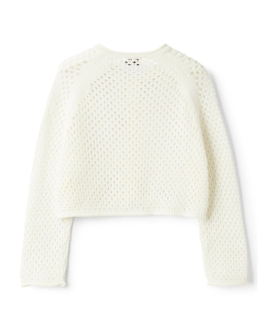 Shop Il Gufo Open-knit Cardigan In White
