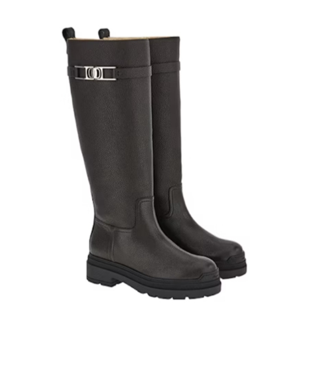 Ferragamo Vara High Boot In Black