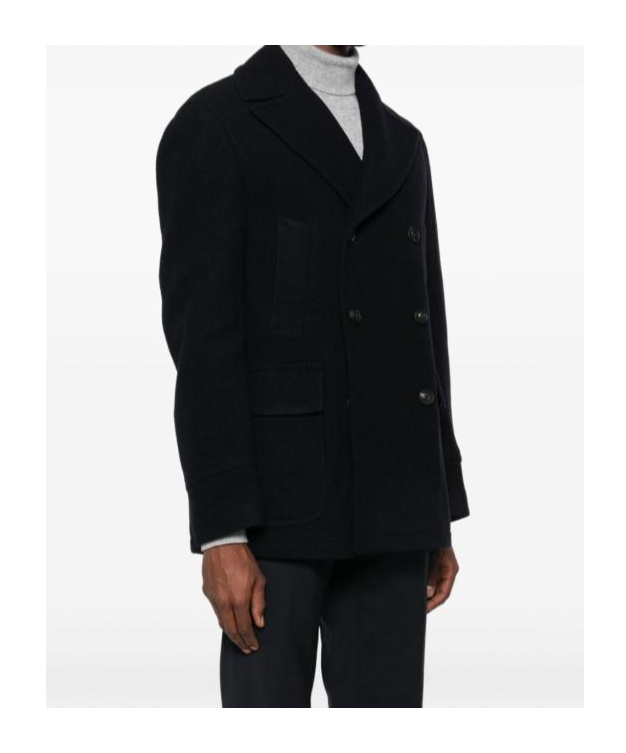 Shop Tagliatore Long-sleeved Coat In Black