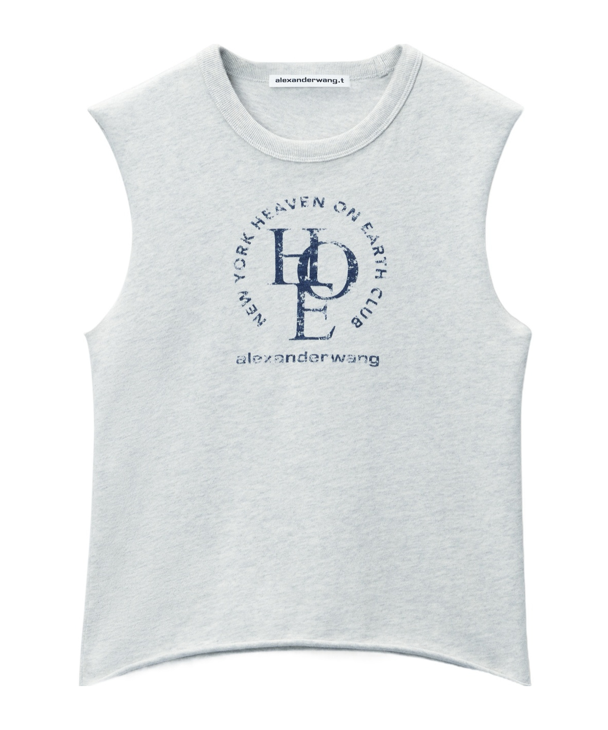 Alexander Wang Light Grey Cotton Baby Graphic Top In Gray