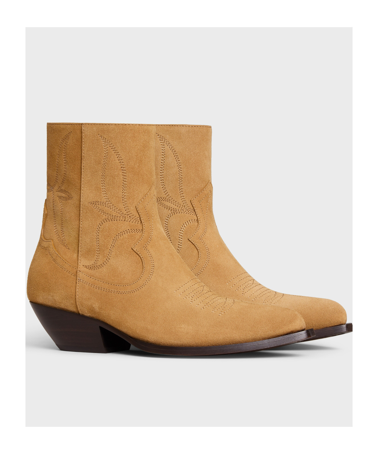 Celine Leon Quilted Chain Boots In Brown