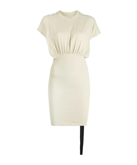 Rick Owens Drkshdw Gathered-detail Mini Dress In White