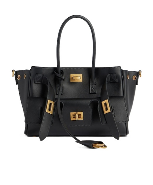 Balenciaga Mini Leather Bel Air Carry All Tote Bag In Black