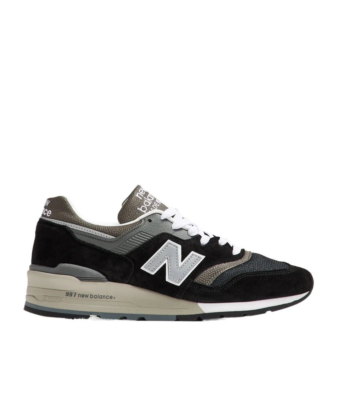 New Balance Suede Blend Sneakers Featuring Mesh Panels In Black/grey