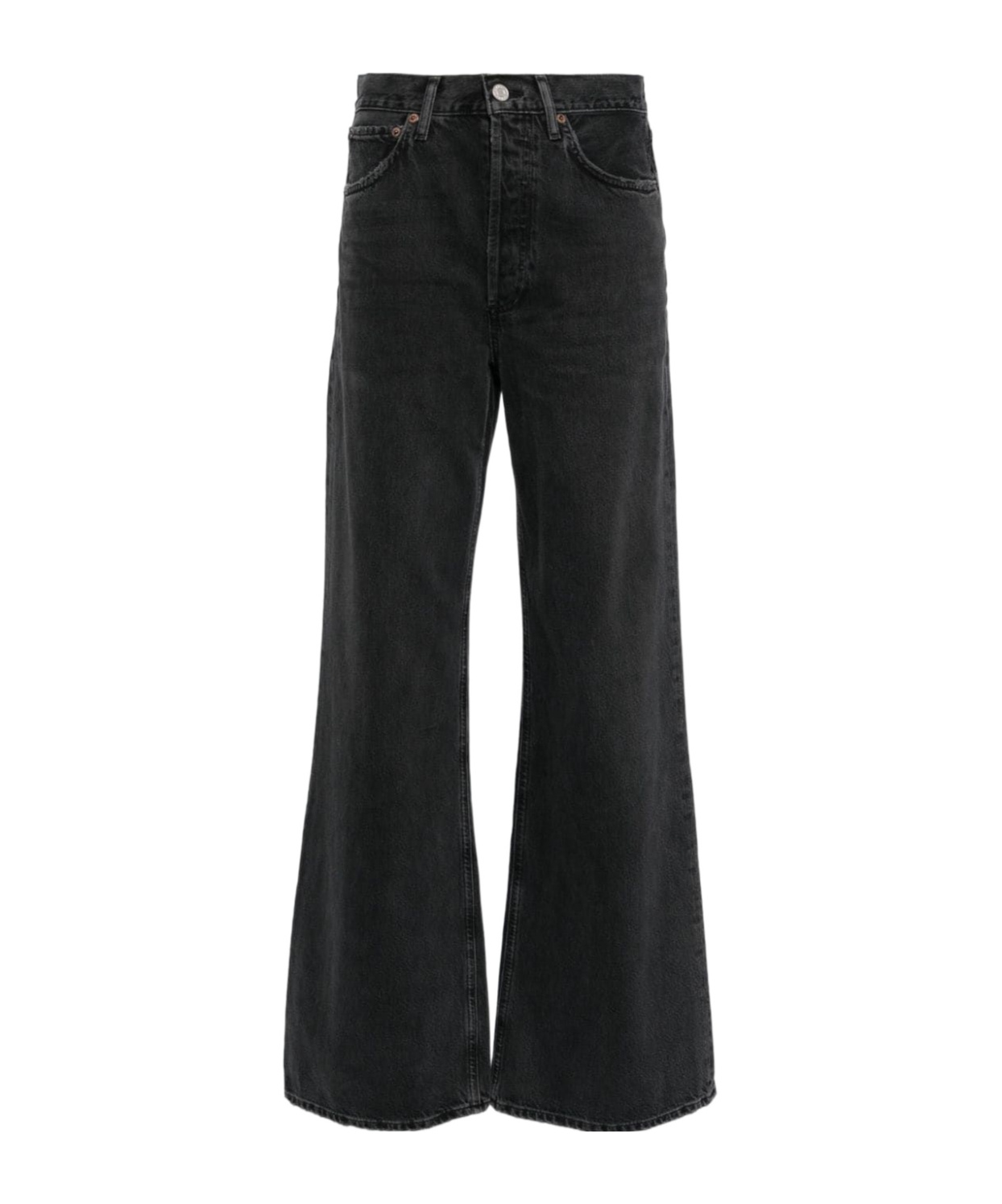 Agolde Dame High Waist Wide Leg Organic Cotton Jeans In Black