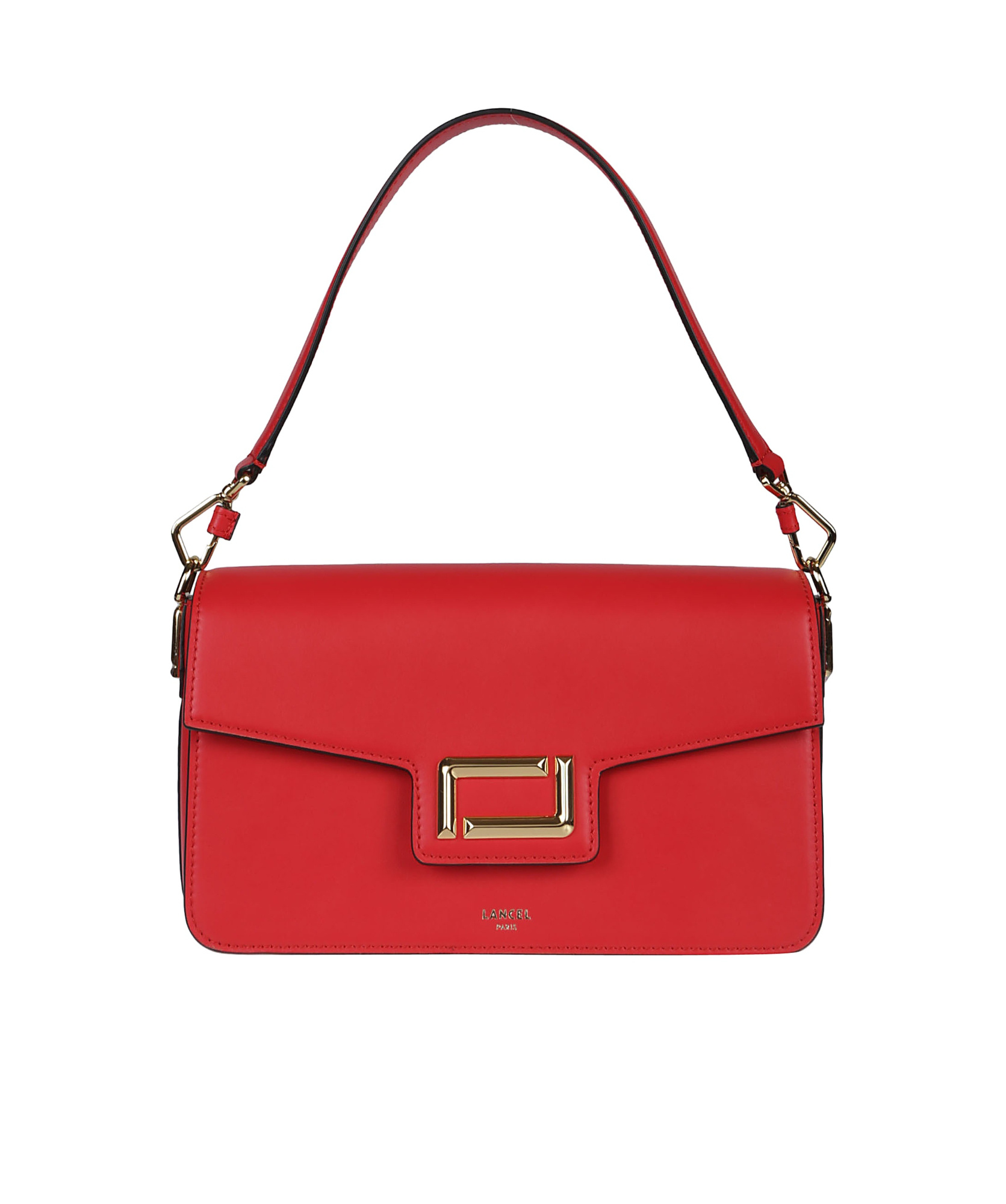 Lancel Flip Shoulder Bag In Red